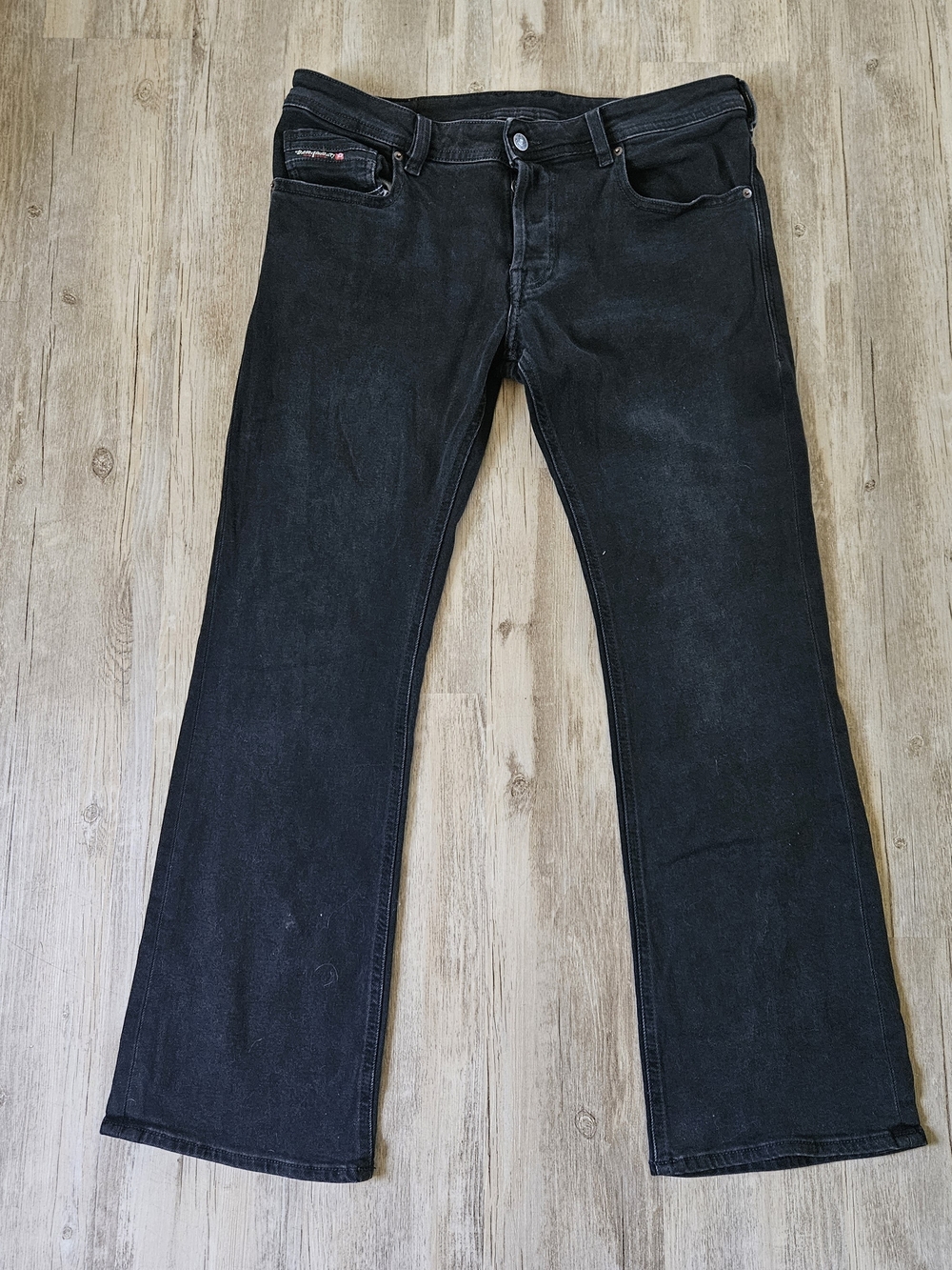 Diesel Industry Men's Stretch Zanity Black Bootcut Fit Demin Jeans 34x30
